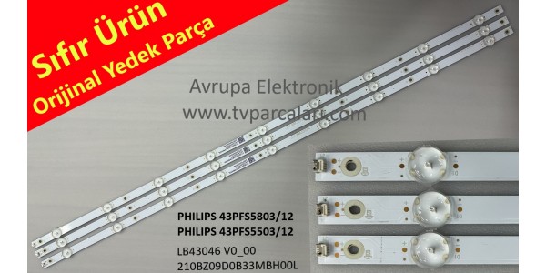 LB43046 V0_00, 210BZ09D0B33MBH00L, PHILIPS 43PFS5803/12 Tv Led bar, Panel Ledleri